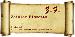 Zeidler Fiametta névjegykártya